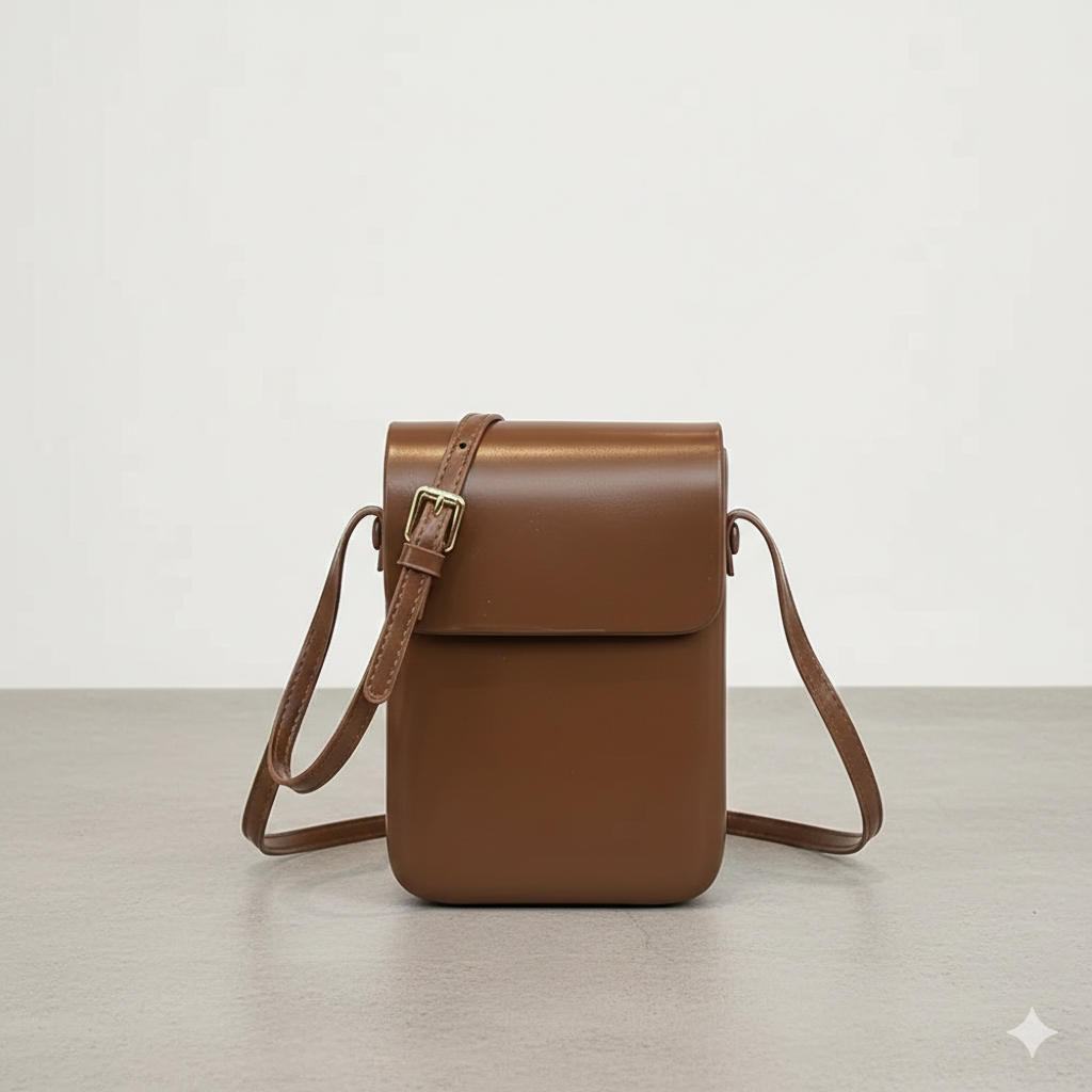 PU Leather Flap Crossbody Bags Phone Wallet Large Capacity Women Handbags Vertical Simple Solid Phone Shoulder Purses