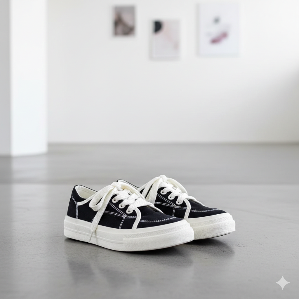 Trendy Korean Made Canvas Sneakers Caramel Autumn Winter Collection Round Toe Thick Platform Slip On for Women's Daily Outfits​